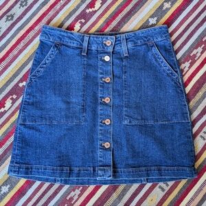 J Crew Denim Button-Front Skirt Size 6